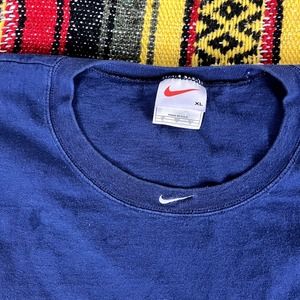 vtg 90s nike basketball center swoosh tank top navy white tag size XL